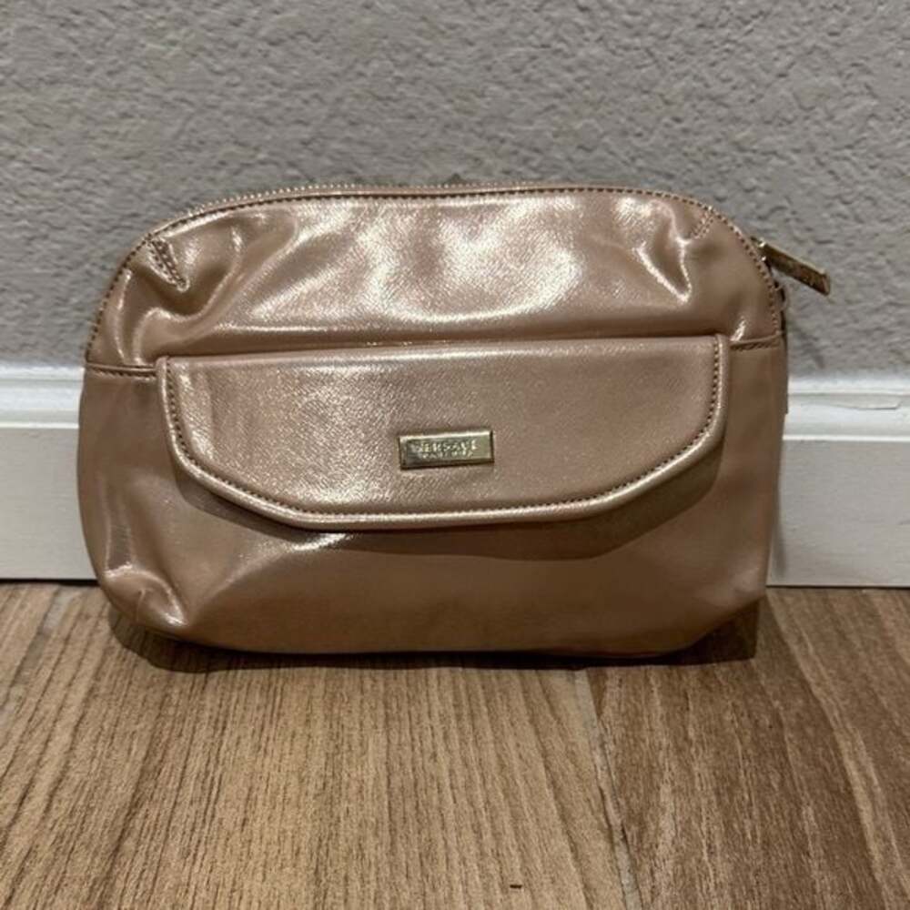 Versace Parfums Metallic Gold Cosmetic Clutch Bag